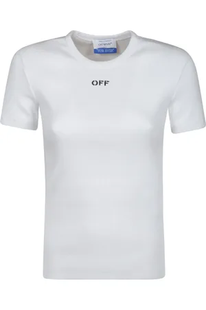 OFF-WHITE Tops, Dames, Wit, XS, Katoen, T-shirt Gebreid