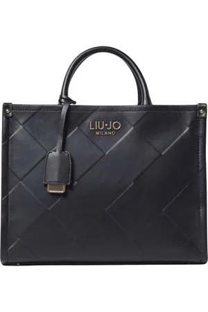 Liu Jo Tassen, Dames, Zwart, ONE Size, Leer, Zwarte Gewatteerde Tote Tas