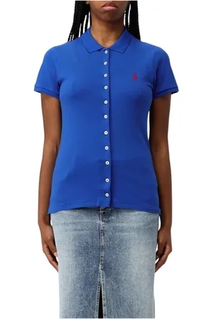Ralph Lauren Blouses & Shirts, Dames, Blauw, M, Katoen, Klassieke Witte Polo Shirt voor Vrouwen