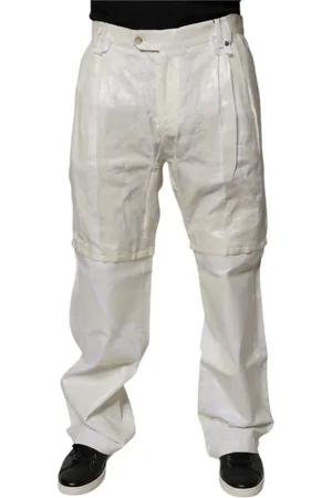 Dolce & Gabbana Broeken, Heren, Wit, M, Denim, Witte Linnen Straight Denim Jeans