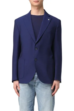 Manuel Ritz Jassen, Heren, Blauw, L, Leer, Blauwe Getailleerde Blazer voor Mannen