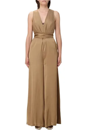 Twin-Set Jumpsuits & Playsuits, Dames, Geel, XS, Elegante Zwarte Jurk voor Vrouwen