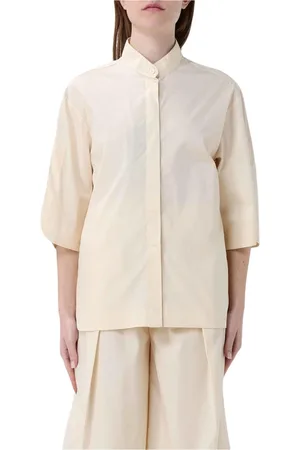 Colmar Blouses & Shirts, Dames, , L, Katoen, Geel Roomkleurige Mandarin Kraag Shirt