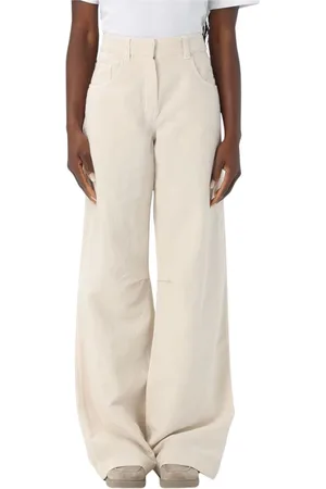 Brunello Cucinelli Jeans, Dames, Wit, 2Xs, Witte Wide Leg Jeans