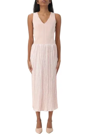 HUGO BOSS Kleedjes, Dames, Roze, S, Roze Boss Jurk Vrouw Elegant Midi