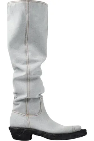 Camper Schoenen, Dames, Blauw, 40 EU, Denim, Blauwe Denim Cowboy Laarzen Slouchy
