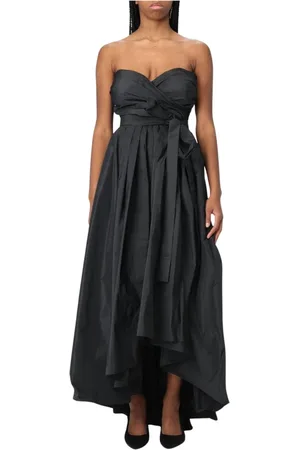 Pinko Kleedjes, Dames, Zwart, XL, Stijlvolle Taffeta Jurk