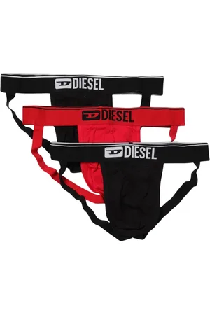Diesel Ondergoed, Heren, Zwart, L, Katoen, Stijlvol Comfortabel Jockstrap 3Pack Ondergoed