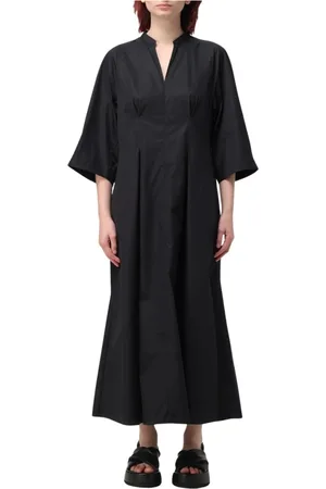 Aspesi Kleedjes, Dames, Zwart, M, Elegante Zwarte Maxi Jurk