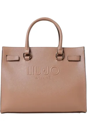 Liu Jo Tassen, Dames, Bruin, ONE Size, Leer, Elegante Witte Tote Tas Met Reliëf Logo