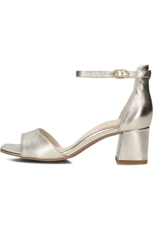 Paul Green Schoenen, Dames, Grijs, 37 EU, Zilveren Blokhak Sandalen