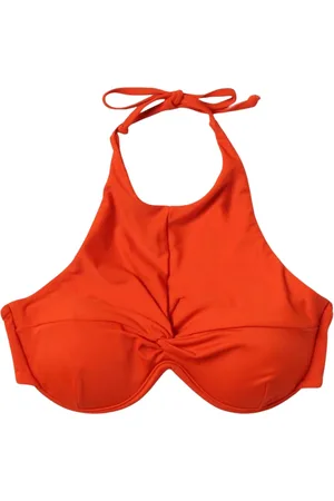 Andrea Iyamah Badkleding, Dames, Rood, XS, Nylon, Rode Halternek Badpak Plooien Detail