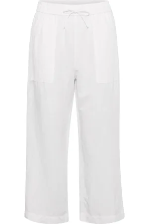 Part Two Broeken, Dames, Wit, 2Xl, Linnen, Witte Wijde Pijp Linnen Broek