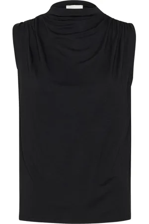 My Essential Wardrobe Tops, Dames, Zwart, XS, Zwarte Gedrapeerde Top
