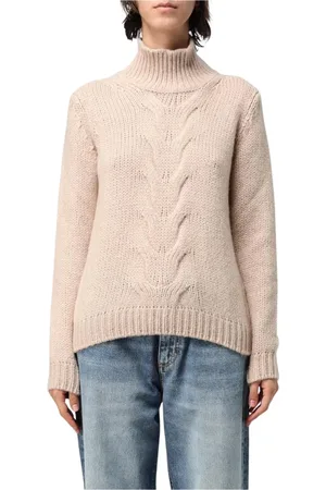 K-Way Truien, Dames, Roze, M, Wol, Roze Cable Knit Sweater