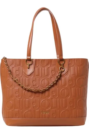 Liu Jo Tassen, Dames, Bruin, ONE Size, Leer, Elegante Leren Tote Schoudertas