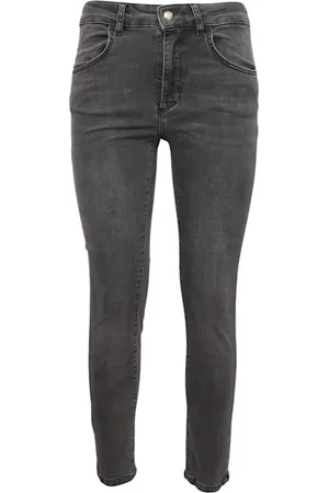 Liu Jo Jeans, Dames, Grijs, W30, Katoen, Katoenen Jeans met Logo Achterkant