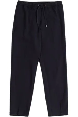 Moncler Broeken, Dames, Zwart, M, Katoen, Donkerblauwe Katoenmix Sportbroek