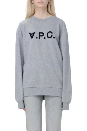 A.P.C. Sweatshirts & Hoodies, Dames, Grijs, L, Katoen, Bruine Logo Sweatshirt voor Vrouwen