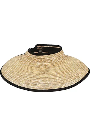 Borsalino Accessoires, Dames, Bruin, ONE Size, Zwarte Stro Zonneklep Hoed