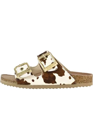 Colors of California Schoenen, Dames, Veelkleurig, 41 EU, Leer, Eco-leren sandaal met metalen gespen