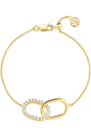 Sif Jakobs Accessoires, Dames, Geel, ONE Size, Vergulde armband van sterling zilver met witte zirkonia