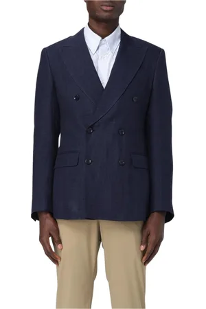 Dolce & Gabbana Jassen, Heren, Blauw, M, Linnen, Blauwe Linnen Blazer
