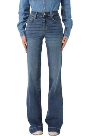 7 for all Mankind Jeans, Dames, Blauw, W30, Denim, Wijde pijp jeans, Premium Denim