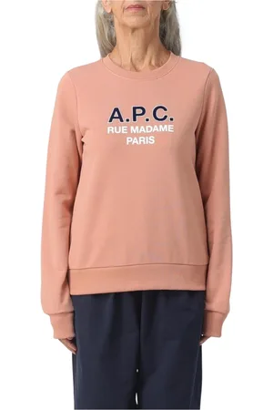 A.P.C. Sweatshirts & Hoodies, Dames, Roze, XS, Katoen, Roze Logo Sweatshirt voor Vrouwen