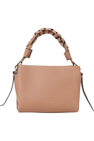 Coccinelle Tassen, Dames, , ONE Size, Leer, Leren Handtas met Gevlochten Handvat