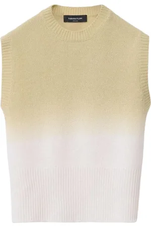 Fabiana Filippi Truien, Dames, Veelkleurig, M, Kasjmier, Roze Gebreid Mouwloos Vest