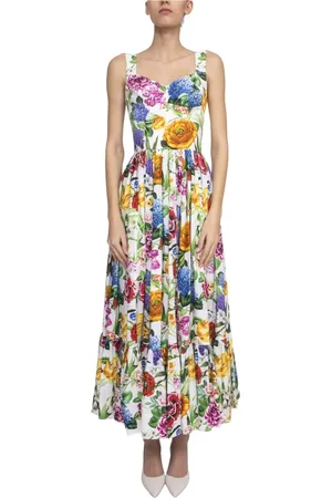 Dolce & Gabbana Kleedjes, Dames, Veelkleurig, M, Bloemen Jurk voor Vrouwen