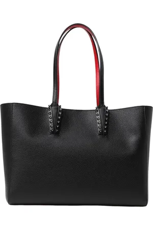 Christian Louboutin Tassen, Dames, Zwart, ONE Size, Leer, Stijlvolle Spiked Zwarte Tote Tas