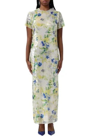 Msgm Kleedjes, Dames, Veelkleurig, S, Elegante Ivory Kinderjurk