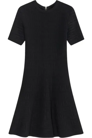 Givenchy Kleedjes, Dames, Zwart, M, A-lijn Jurk met Geometrisch Patroon