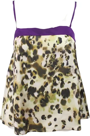 Liu Jo Tops, Dames, Veelkleurig, XS, Polyester, Vierkante hals polyester top dierenprint