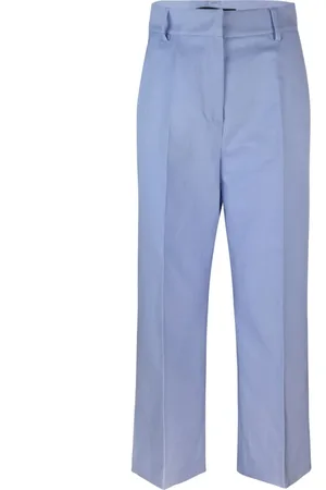Max Mara Broeken, Dames, Blauw, M, Linnen, Blauwe Linnen Broek