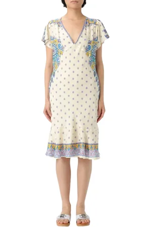 Etro Kleedjes, Dames, , L, Zijden Midi Jurk Elegante Stijl