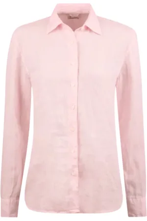 Stenströms Blouses & Shirts, Dames, Roze, 2Xl, Linnen, Lichtblauwe Linnen Oversized Shirt