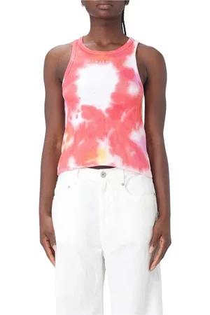 Msgm Tops, Dames, Veelkleurig, M, Katoen, Kleurrijke Racerback Tank Top