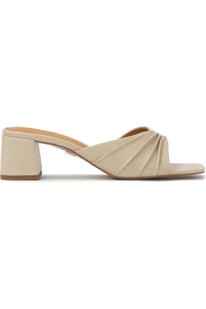 Kazar Schoenen, Dames, , 37 EU, Leer, Gekreukt leren hoge hak slippers