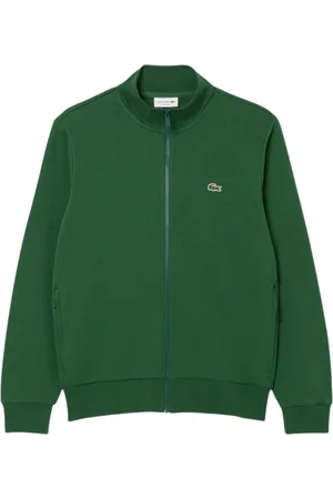Lacoste Sweatshirts & Hoodies, Heren, Groen, 4Xl, Katoen, Hoge Hals Rits Sweater met Krokodil