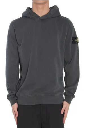 Stone Island Sweatshirts & Hoodies, Heren, Grijs, L, Katoen, Comfortabele Beige Sweatshirt Ss 25
