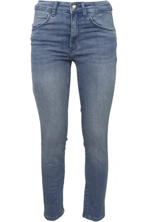 Liu Jo Jeans, Dames, Blauw, W30, Katoen, Katoenen Jeans met Logo Achterkant