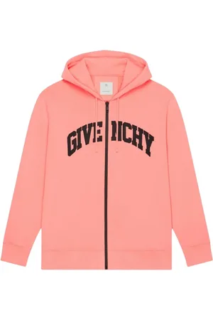 Givenchy Sweatshirts & Hoodies, Dames, Roze, S, Katoen, Geborduurd Logo Roze Hoodie