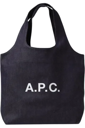 A.P.C. Tassen, Dames, Blauw, ONE Size, Katoen, Blauwe Canvas Tote Tas