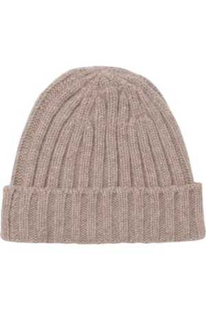 Aspesi Accessoires, Dames, Bruin, ONE Size, Kasjmier, Geribbelde Cashmere Beanie Hoed