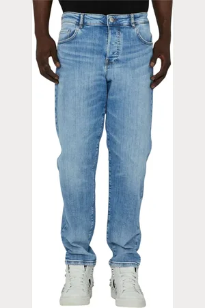 John Richmond Jeans, Heren, Blauw, W32, Katoen, Slim jeans lichte wassing