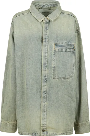 Entire Studios Jassen, Dames, Blauw, XS, Denim, Denim Stonewashed Overhemd