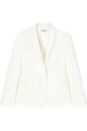 Motivi Jassen, Dames, Wit, XL, Katoen, Single-breasted blazer van technisch katoen